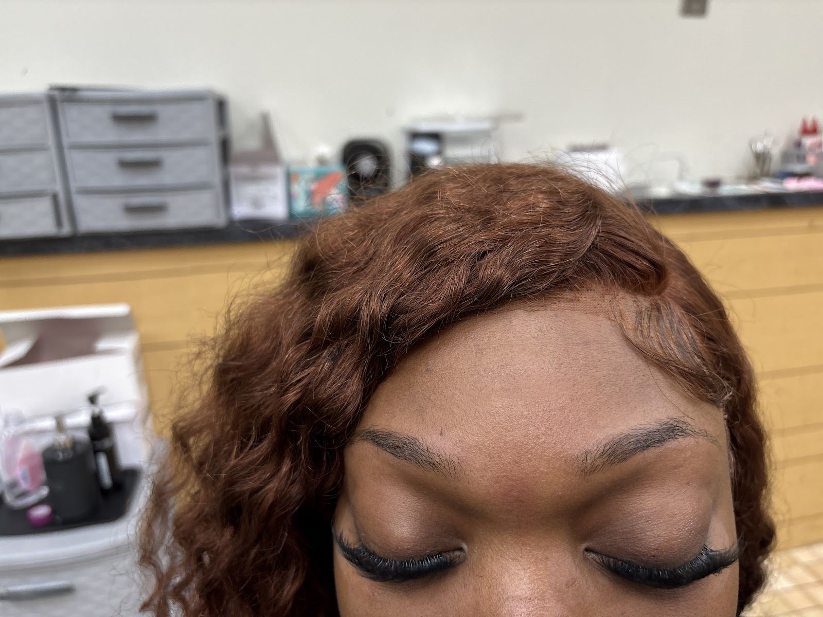Freshly threaded brows and tinted lashes at Lux